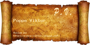 Poppe Viktor névjegykártya